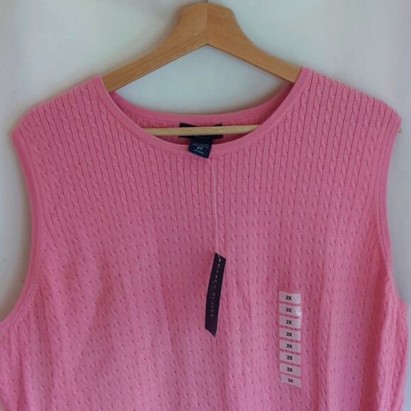 Karen Scott Tops - Pink Karen Scott Sweater Vest | 100% Cotton | Trendy Layering Piece! 0070